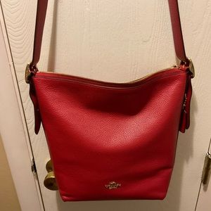 Real red Coach shoulder bag.